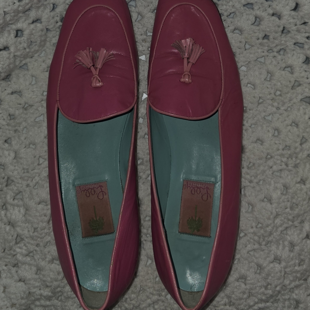 Lilly Pulitzer Pink Loafers With TASSELS SZ9.5 - Picture 5 of 5